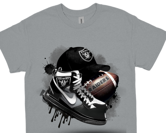 Raiders shoes and Hat shirt